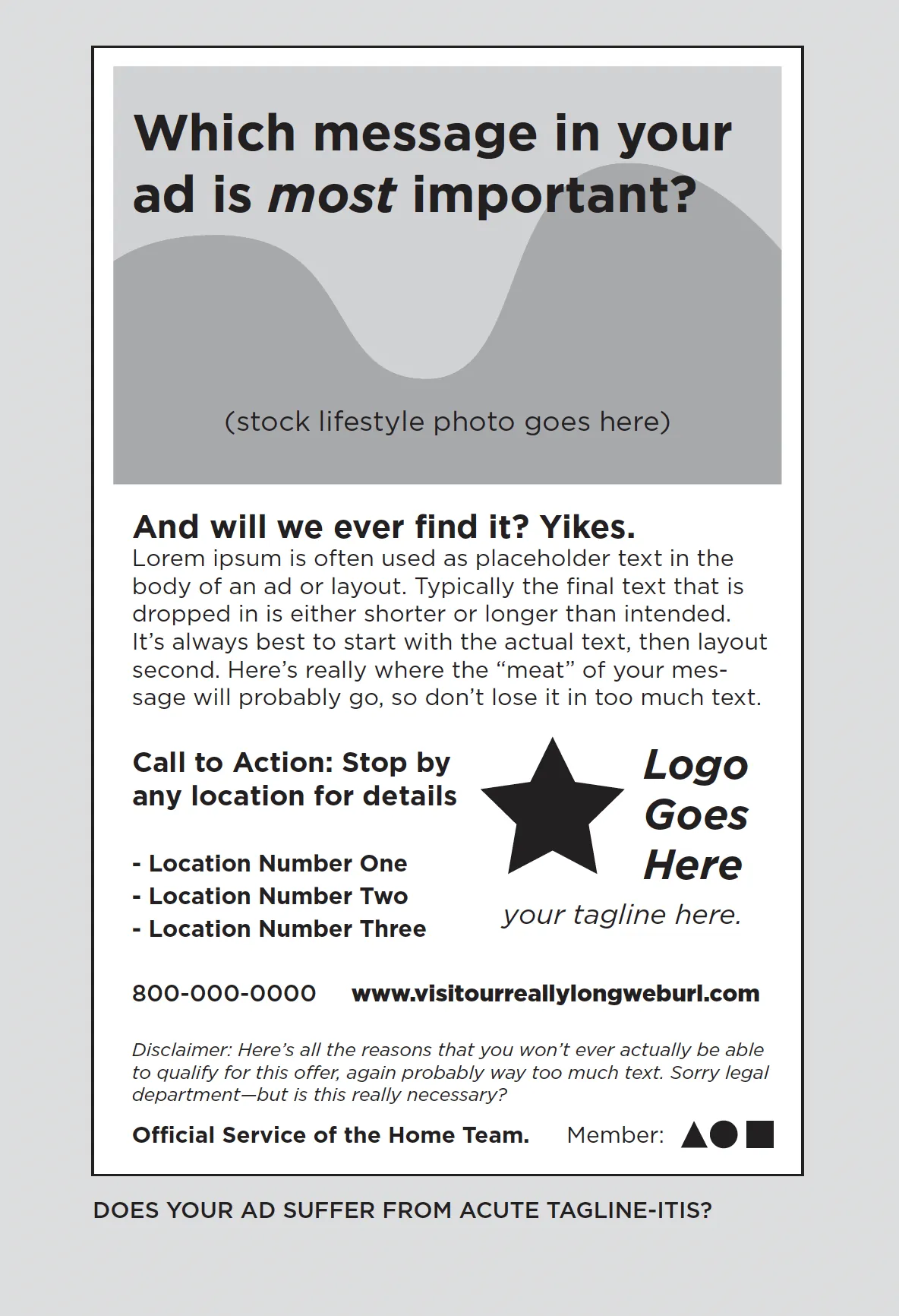 Chapter 6: Sample Advertisement with Acute Tagline-itis